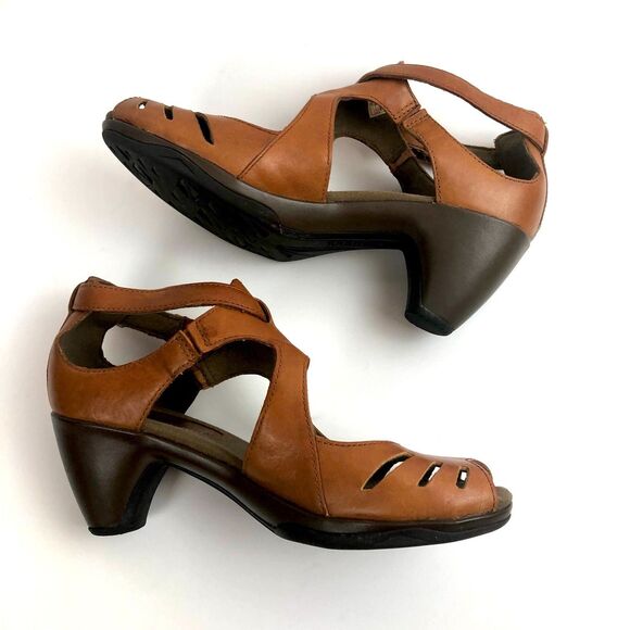 Merrell Evera Shift Leather Comfort Cycling Commuter Sandals Size 6 Heels - Picture 4 of 8